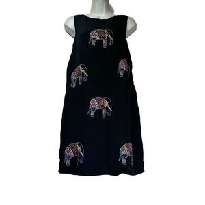 Anthropologie Leifsdottir Embroidered Beaded Elephant Elefanten Dress Size 4